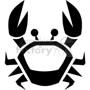 The image is a black and white silhouette of a crab. It appears to be stylized with clean lines, making it suitable for vinyl cutting processes, commonly used for creating decals, t-shirt designs, or stickers.