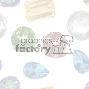 A collection of colorful gemstones in various shapes, including round, rectangular, and teardrop-shaped.