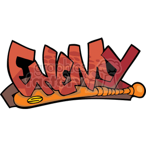 Enemy Graffiti Text with Baseball Bat