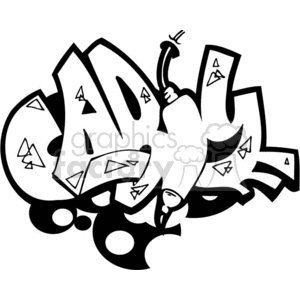 black and white graffiti artwork featuring the word 'Cabiy' in bold, stylized letters