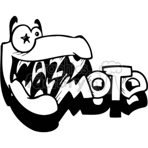 Black and white cartoonish clipart featuring the word 'Crazymoto' with an exaggerated, wild face integrated into the text design.