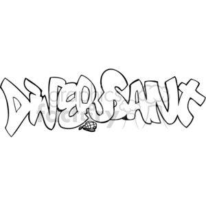 A black-and-white graffiti-style text graphic with the word 'DIVERSANT' and a small grenade illustration.