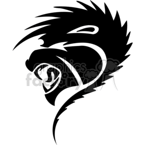 A black and white clipart image of a roaring lion, representing the Leo zodiac sign.