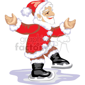 Santa Claus Learning to Ice Skate