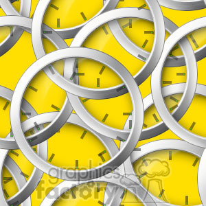 Overlapping Silver-Rimmed Clocks