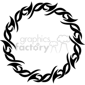 Clipart image of a circular tribal tattoo design.