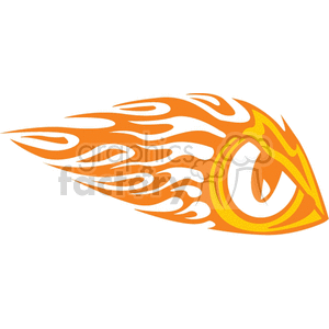 An illustration of a fiery orange flame with stylized eye in the center, giving a sense of speed and heat.