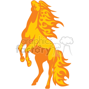 Vibrant Rearing Horse with Flowing Mane