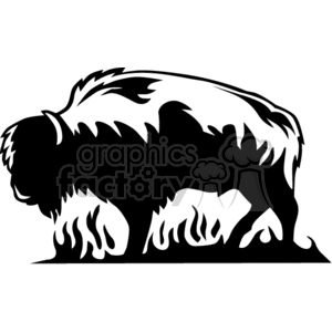 Bison Silhouette Tribal Design