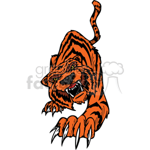 Aggressive Tiger Illustration for Vinyl Cutters and Tattoo Design