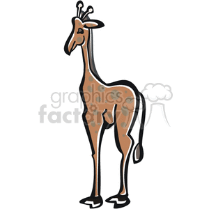 The clipart image shows a stylized cartoon giraffe. It includes key details like spots, a long neck, and ossicones (horn-like structures) on the head, which are characteristic of giraffes.