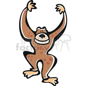 Brown spotted Cartoon Monkey
