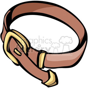 A clipart image of a brown Western-style belt with a gold buckle.