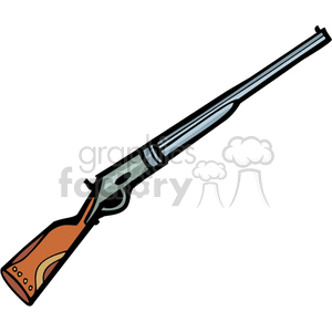 Clipart image of a shotgun with a wooden stock.