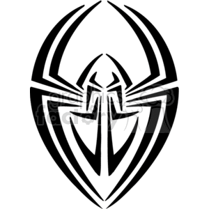 This is a black and white clipart image featuring a stylized spider design. The spider is depicted in a bold, graphic style suitable for vinyl cutting applications, with clear, clean lines that would work well for stickers, decals, or t-shirt designs, especially for themes relating to Halloween or evoking a spooky or scary feeling.