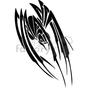 The image is a black and white vector illustration of a spider, designed in a style that is suitable for cutting on vinyl with a vinyl cutter. This type of graphic is often used for creating decals, stickers, or decorations, especially in themes related to Halloween and spooky settings.
