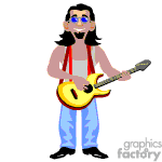 animated man playing guitar