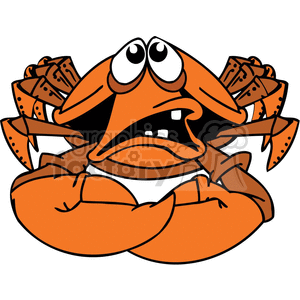 Funny Cartoon Crab with Expressive Eyes