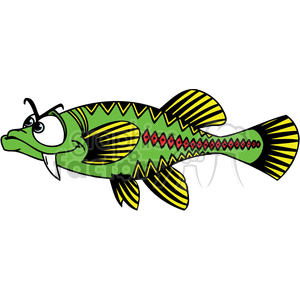Funny Cartoon Green Fish