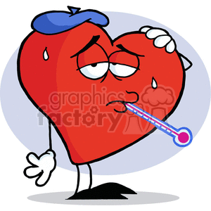 Sick Heart Cartoon - Valentines Day