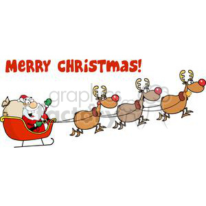 3003-Christmas-Santa-Sleigh-And-Reindeer