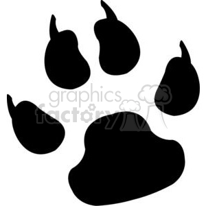 The image shows a set of funny, cartoon-style paw prints. These are not realistic representations but rather a stylized and playful version of animal paw prints.