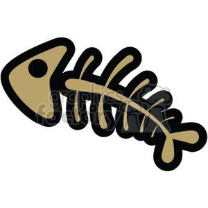   The clipart image shows a stylized fish skeleton, which consists of a fish head and a series of connected bones representing the fish