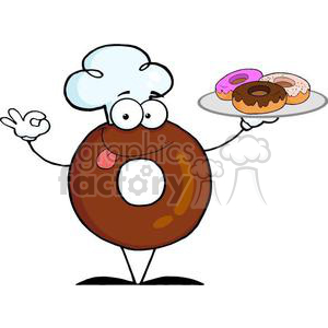 3482-Friendly-Donut-Chef-Cartoon-Character-Holding-A-Donuts