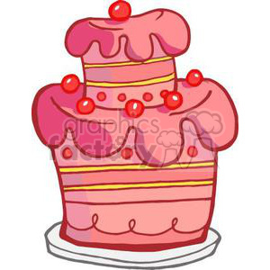 3494-Royalty-Free-RF-Clipart-Illustration-Pink-Two-Tiered-Cake