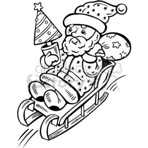 Festive Santa Claus Sledding