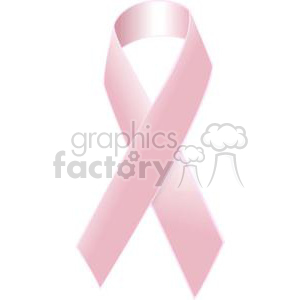 A pink ribbon often used as a symbol of breast cancer awareness.