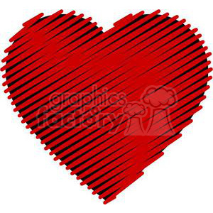 A red heart with a scribbled design symbolizing love and relationships.