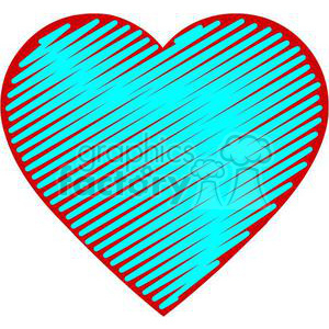 A red heart with blue scribbles inside, symbolizing love and relationships.