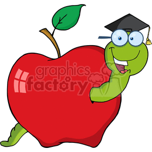 4266-Happy-Graduate-Worm-In-Apple