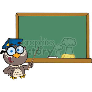 Educational Cartoon Owl with Chalkboard