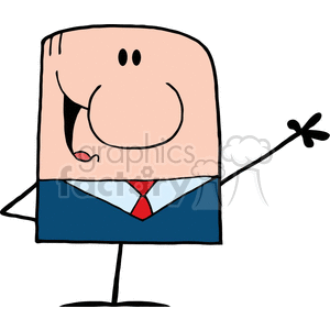 Cartoon Doodle Businessman Waving
