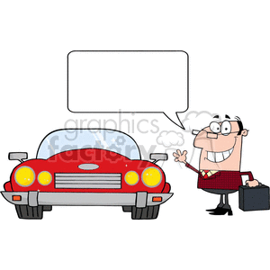 4327-Businessman-Waving-To-Convertible-Car-And-Speech-Bubble