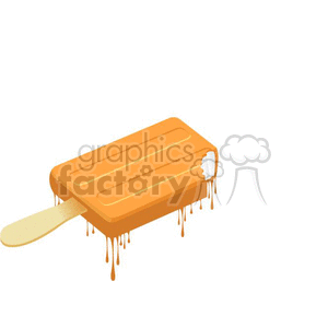 Melting Orange Popsicle with Bite