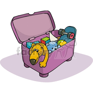 Cartoon toy box full of toys