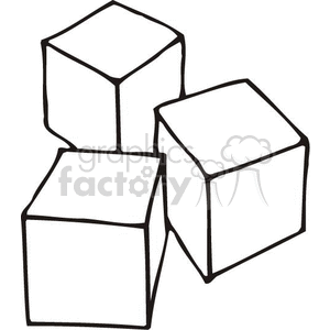 Black and white outline of building blocks 