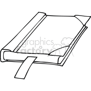 Black and white outline of a hard cover book 