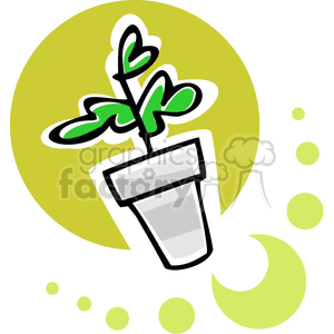 Whimsical cartoon potted plant
