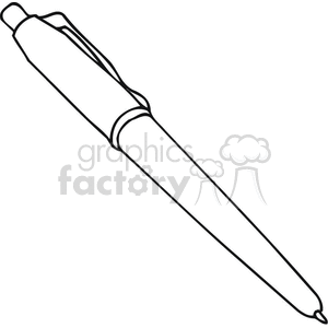 Black and white outline of a click pen