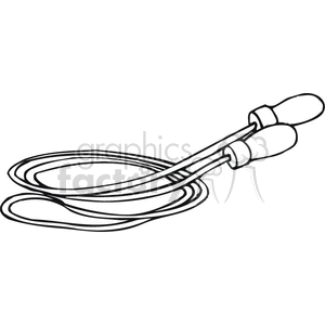 Black and white outline of a jump rope 