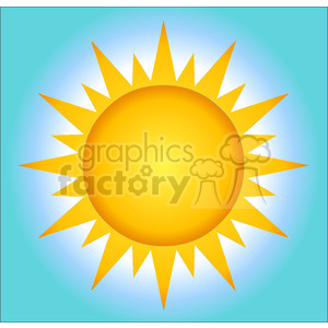 128812 RF Clipart Illustration Summer Hot Sun With Background