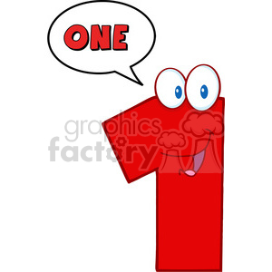 Funny Cartoon Red Number One