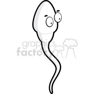 A humorous clipart image of a cartoon sperm with exaggerated eyes.