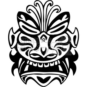   ancient tiki face masks clip art 045 