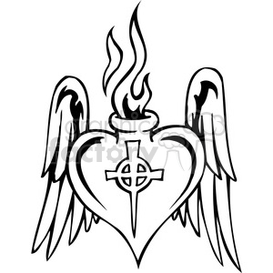 christian religion heart wings 098