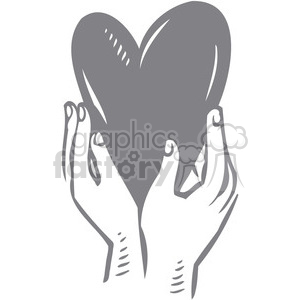 hands holding a gray heart